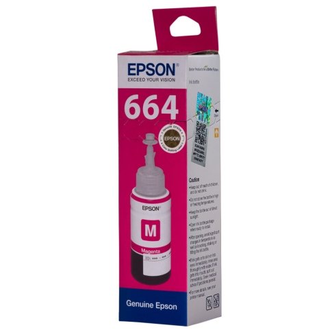 Epson Ink Bottle 70ML T6643 (Magenta) | Compatible Printer Models: Epson L130 / L1300 / L220 / L550 / L355 / L110/ L210 / L300 / L 360 / L350 / L 380 / L100 / L 200 / L565 / L555 / L405