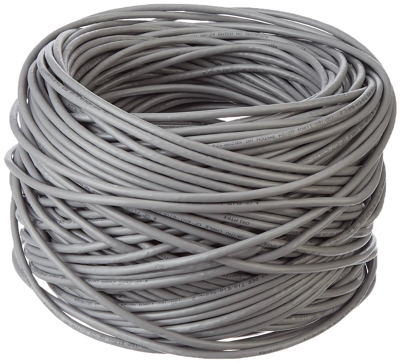 Cable CP Plus CP-EUT-6TGL23-100 Cat 6 100 meter Cable with High Speed connectivity | 24 AWG Cable | 4 Pair Separator Design| Solid Bare Copper Conductor | Heavily Braided with HDPE Insulation