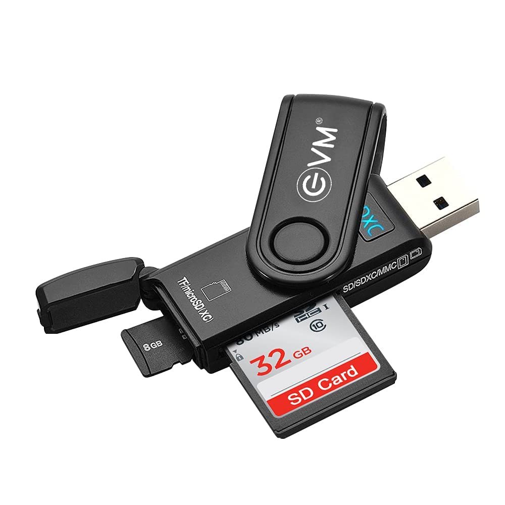 Card Reader EVM 2in1 EVM-CR-003 | USB 3.0 Memory Card Adapter with Dual Slot, SD & Micro SD Cards Supported