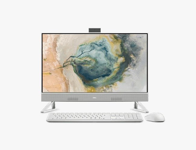 Desktop Dell AIO EC27250 | Intel Core 7-150U Processor, 16GB DDR5, 1TB NVMe SSD, Win 11 + MSO 24 + M365, 1 Year McAfee, 27 Inch FHD Touch Narrow Border, 5MP IR Tiltable Camera, NVIDIA GeForce MX550 2GB GDDR6, Wireless Keyb & Mouse, Pearl White
