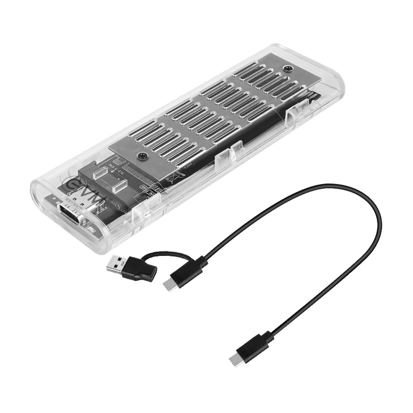 Casing EVM M.2 SATA & NVMe Enclosure EVM-CG-003 | USB 3.1 Gen2 Type C, 10Gbps Data Transfer, Transparent