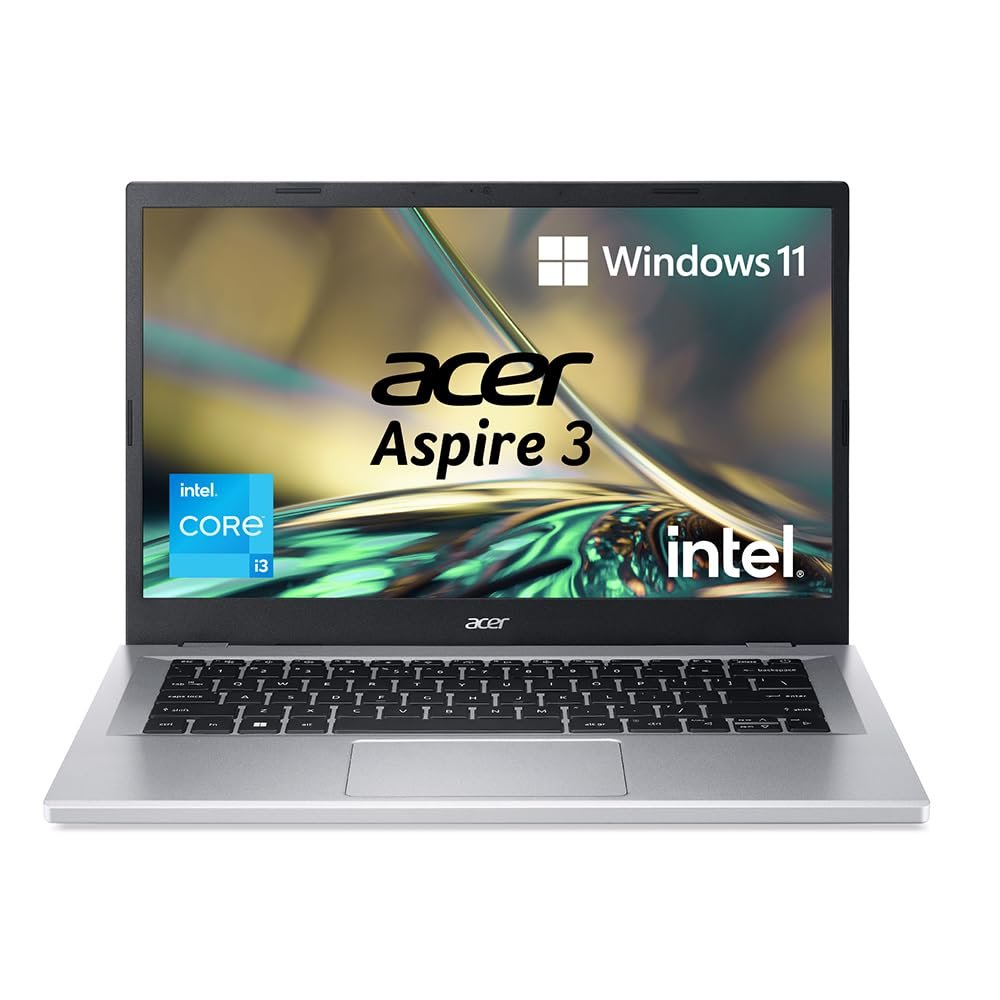 Laptop Acer Aspire 3 A325-53 (UN.34YSI.01L) | Intel Core 3 100U Processor, 8GB DDR4 RAM, 512GB Gen4 PCIe NVMe SSD, Windows 11 Home, 15.6 Inch (39.62cm) FHD IPS Display, Intel® UHD Graphics, Thin & Light, No Bag, Silver