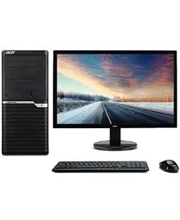Desktop Acer Veriton M200-P500 (UD.305SI.0DV) | AMD Ryzen 3 5300G, 8GB DDR4 RAM, 512GB SSD, eShell, DOS, Integrated AMD Graphics, Wired USB Keyboard & Mouse, 21.5" EK220QJ0BI Monitor, Black