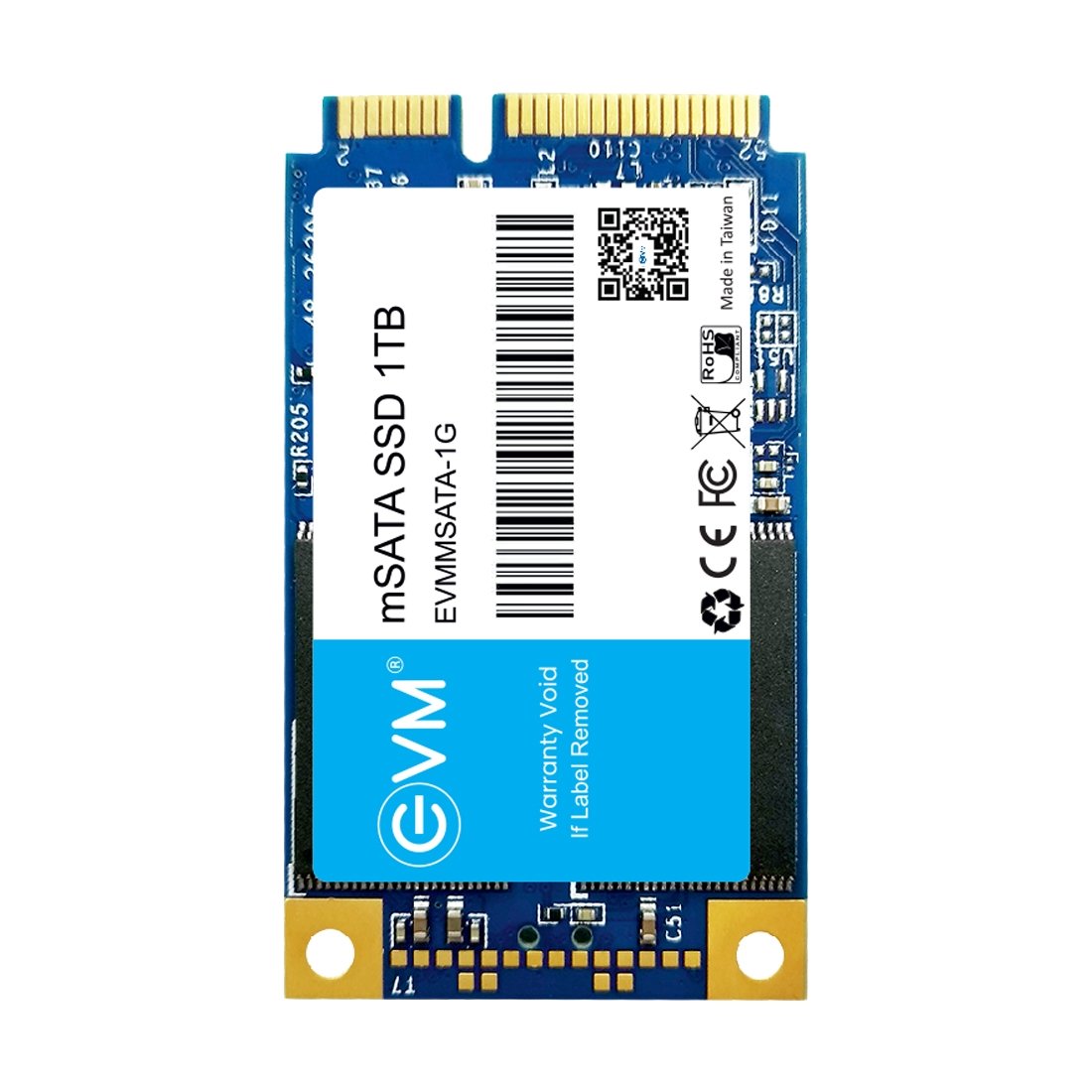 Harddisk EVM mSATA 1TB SSD EVMMS/1TB | 3D TLC NAND FLASH SATA 6.0Gbps Interface, 520MB/s Read & 500MB/s Write Speed, Fast Performance Ultra Low Power Consumption, Black