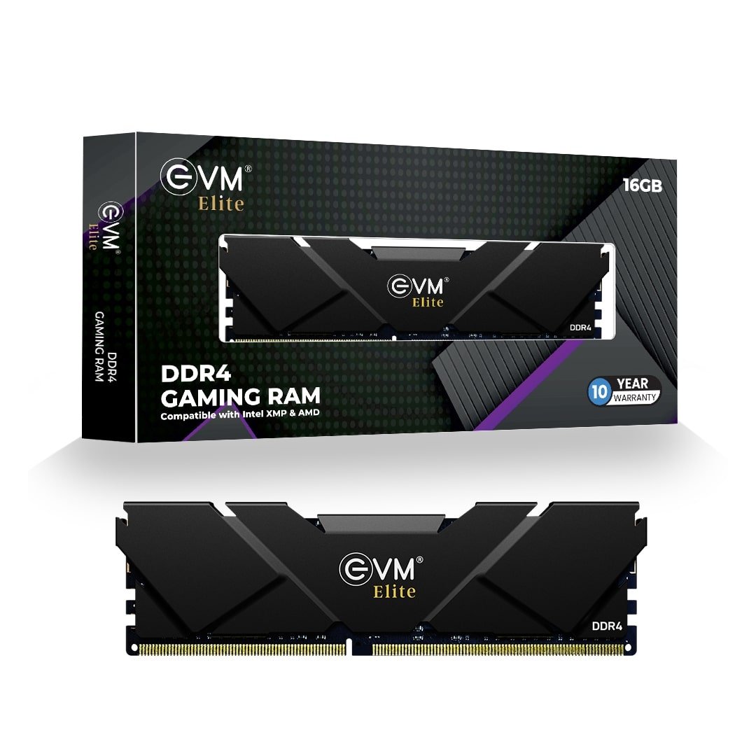 Ram EVM ELITE Gaming 16GB DDR4 3200MHZ Desktop EEAC16G32DT | Intel XMP/ AMD Expo Compatible, Aluminum Heat Sink In Slim Form Factor