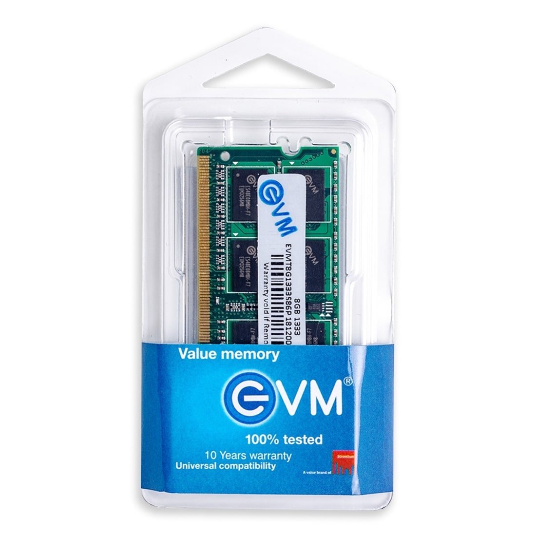 Ram EVM 8GB DDR3 1333MHz SODIMM EVMT8G1333S86P | Laptop RAM, Boost Laptop Speed & Performance With Low Latency & Durable Design