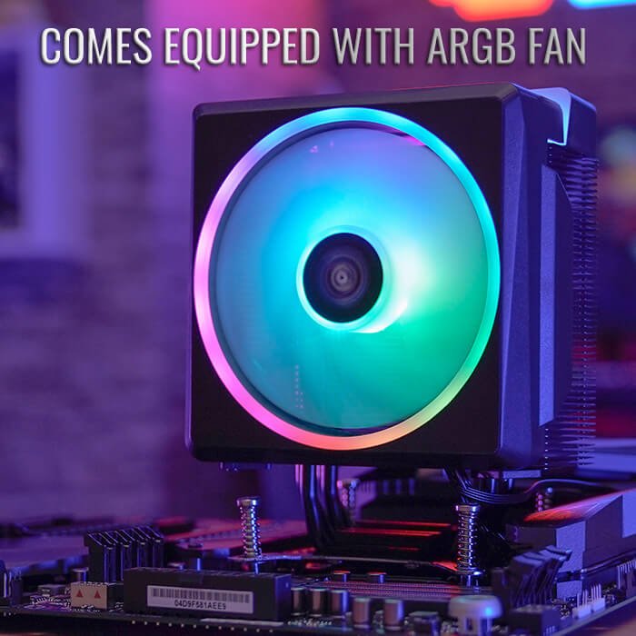 Cooling Fan AeroCool Cylon 4F ARGB ACTC-CL30420.014 | PWM air cooling solution with stylish Addressable RGB LED on the front & side of the air cooler, For Gaming PC, Black