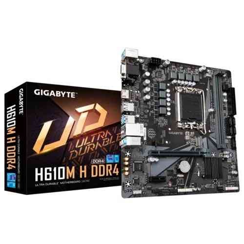 Motherboard Gigabyte GA-H610M H V3 DDR4 | LGA1700, Supports Intel 12th/13th/14th Gen, MicroATX, PCIe 4.0, M.2 Gen3 x4, Intel GbE LAN, Smart Fan 6, HDMI, 2x DDR4 RAM Slots