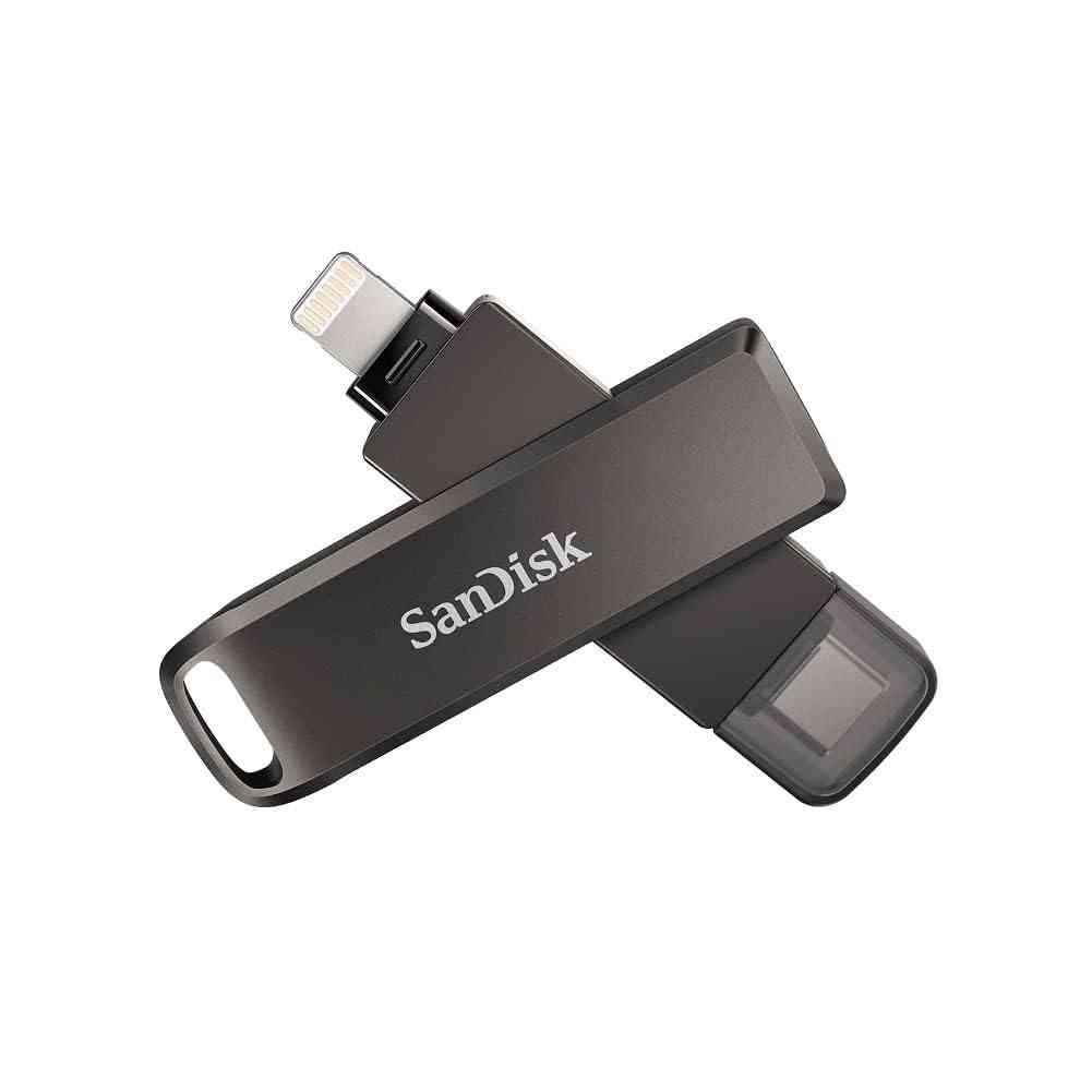 Pendrive SanDisk iXpand 256GB SDIX70N-256G-GN6NE | USB 3.0 Flash Drive Luxe for iPhone, iPad Pro, MAC Devices, Type-C Android Phone & Other Devices