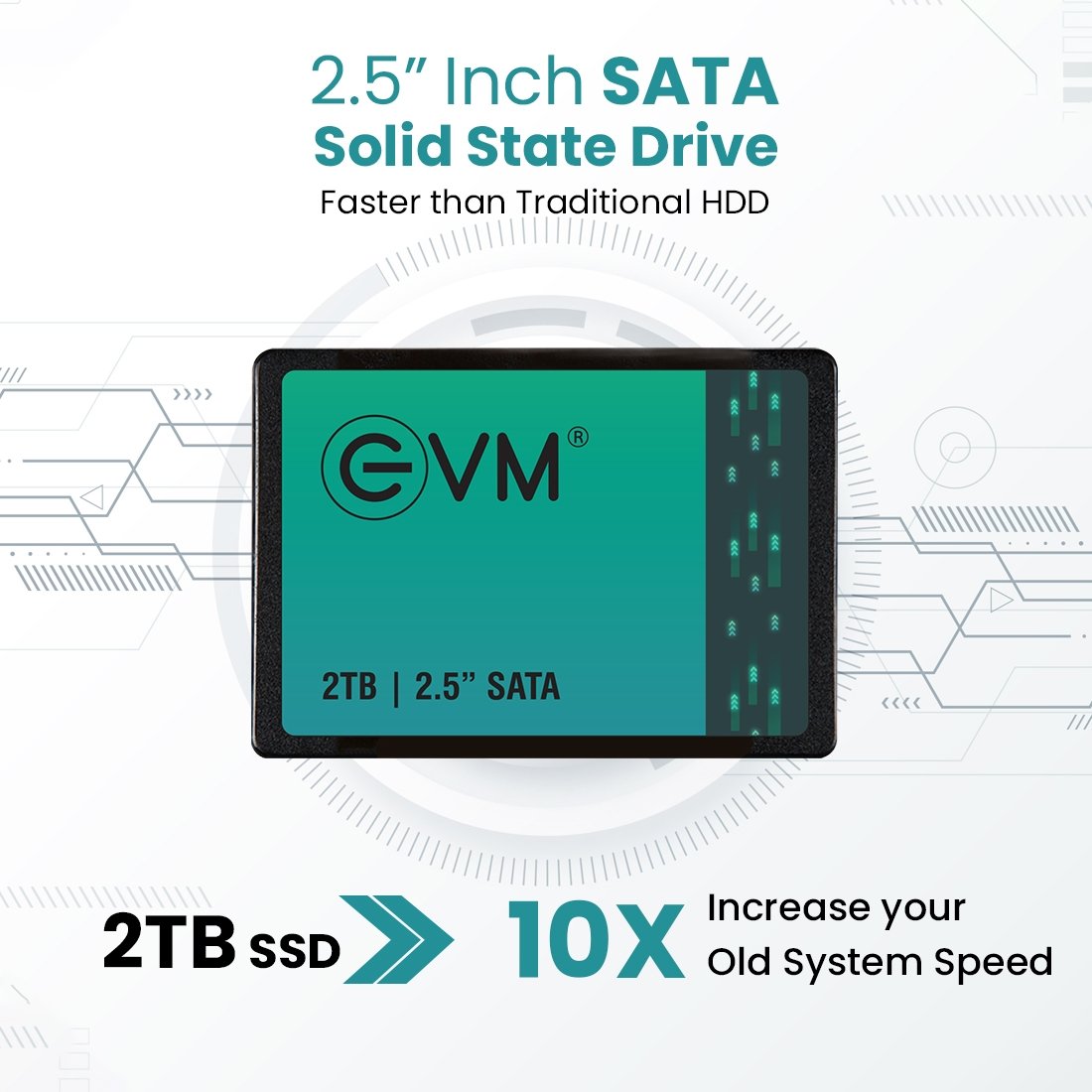 Harddisk EVM 2TB EVM25/2TB 2.5 Inch SATA 3.0 Internal SSD | Read 550MB/s & Write Speed 500MB/s