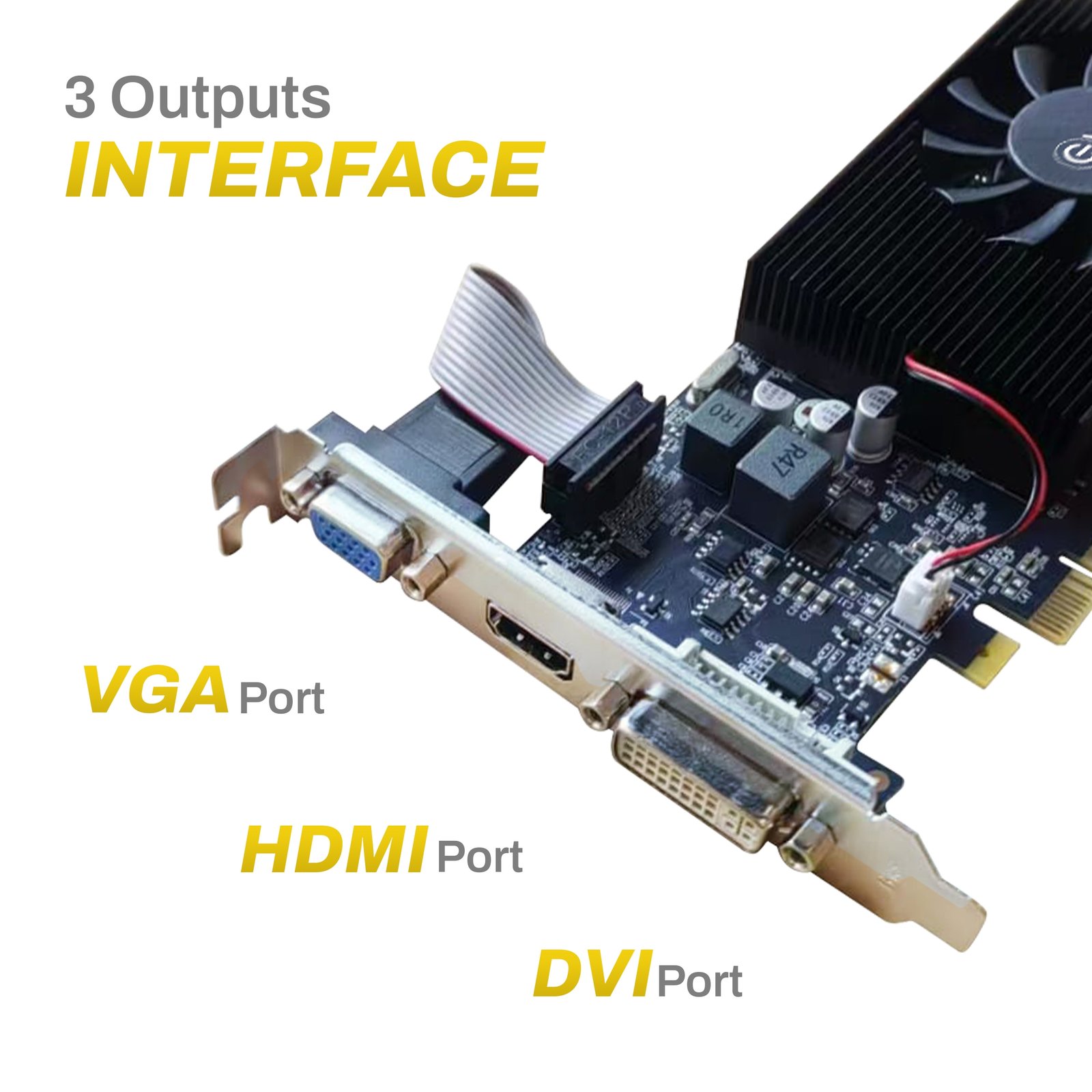 Graphics Card EVM GT740 4GB | High Efficiency, 4GB DDR3, Support PCIe 2.0, VGA HDMI & DVI Port, Heat sink with Fan, Optimised Heat Dispensation, Black
