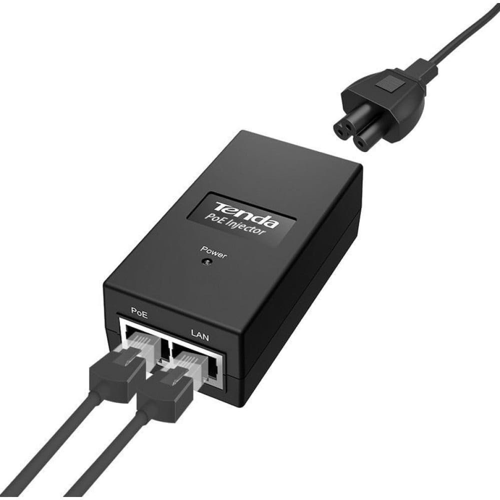 PoE Injector Tenda PoE15F 10/100 Mbps PoE Injector, 15.4W, IEEE 802.3af, RJ-45, Plug & Play, White