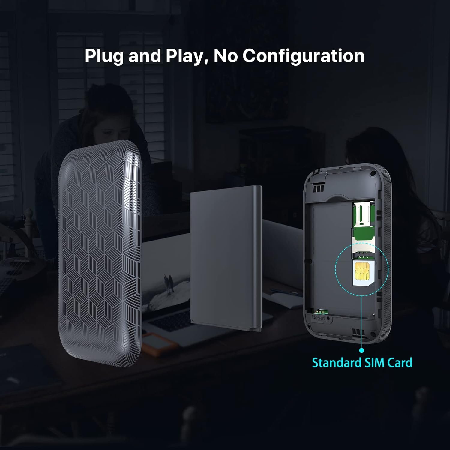 Router Tenda 4G185 4G LTE Mobile Wi-Fi Pocket Router with Display, 2100mAh Battery, Black