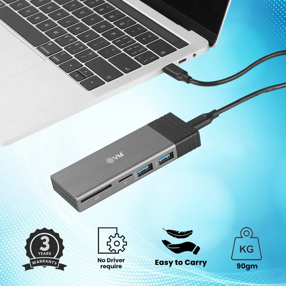Casing EVM M.2 NGFF & NVMe Enclosure + Hub EVM-CG-002 | USB 2.0 Type C, 10Gbps Data Transfer, PCB + Aluminum Alloy Sandblasting Oxidation, Grey