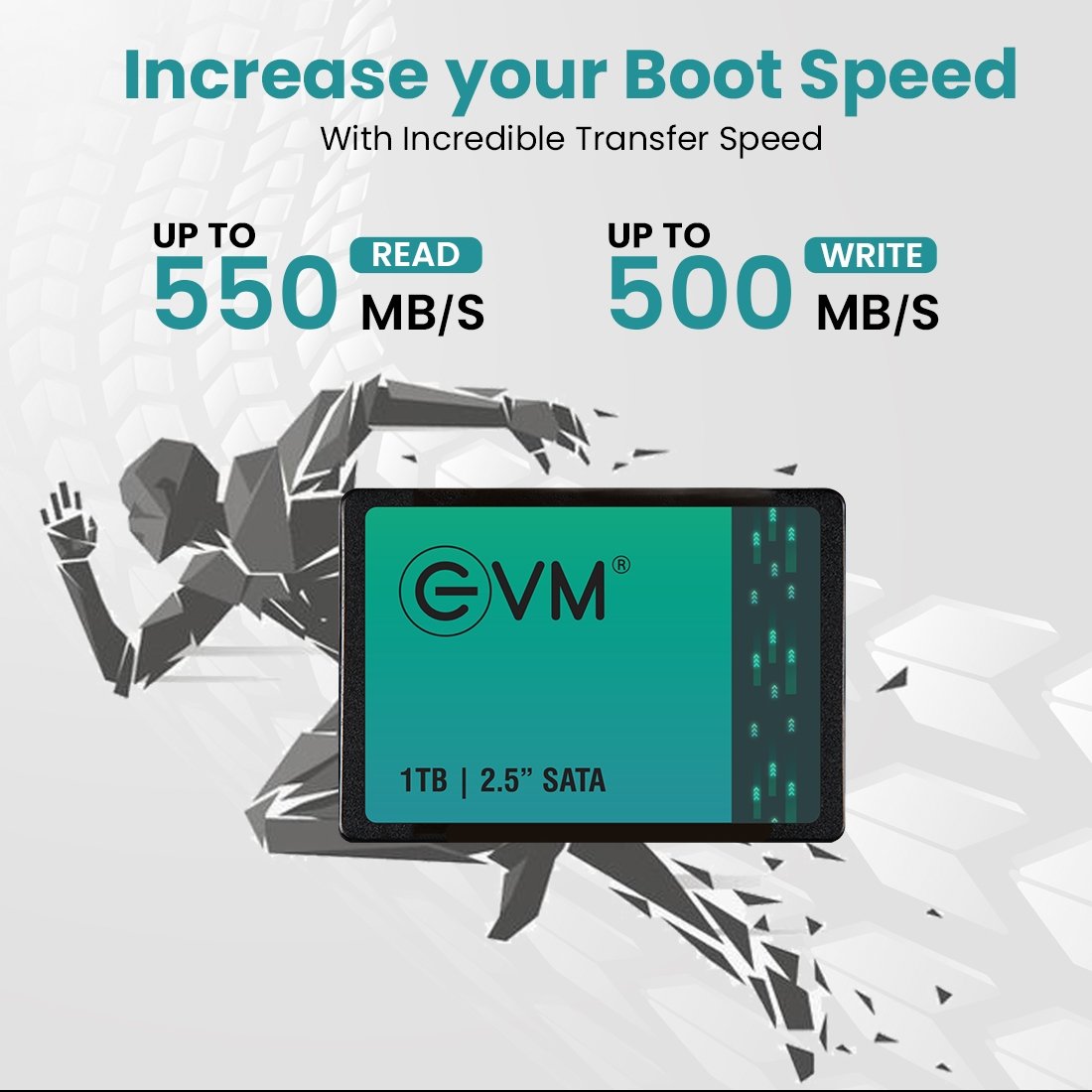 Harddisk EVM EVM25/1TB 2.5 Inch SATA 3.0 Internal SSD | Read 550MB/s & Write Speed 500MB/s
