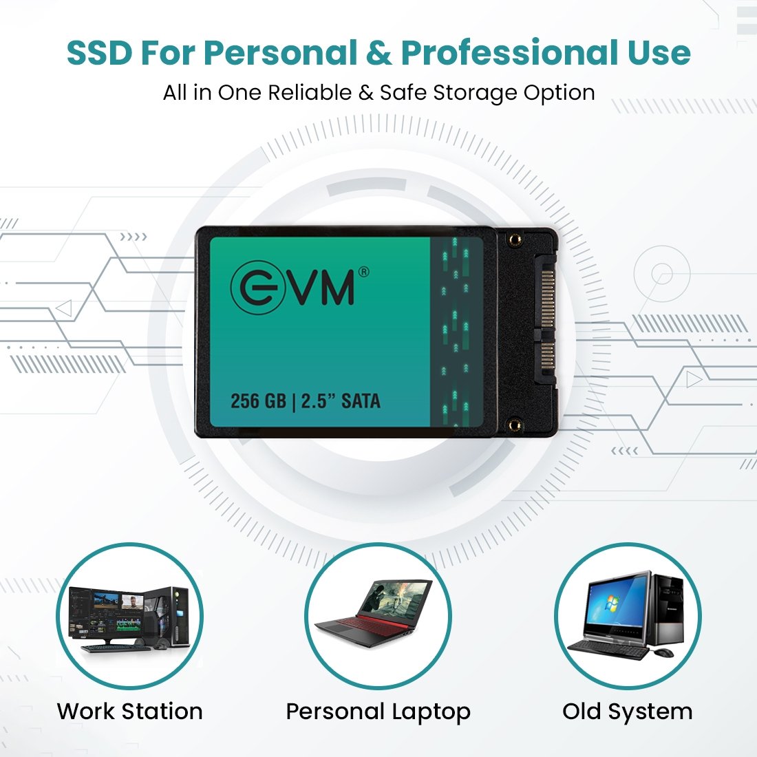 Harddisk EVM EVM25/256GB 2.5 Inch SATA 3.0 Internal SSD | Read 550MB/s & Write Speed 500MB/s