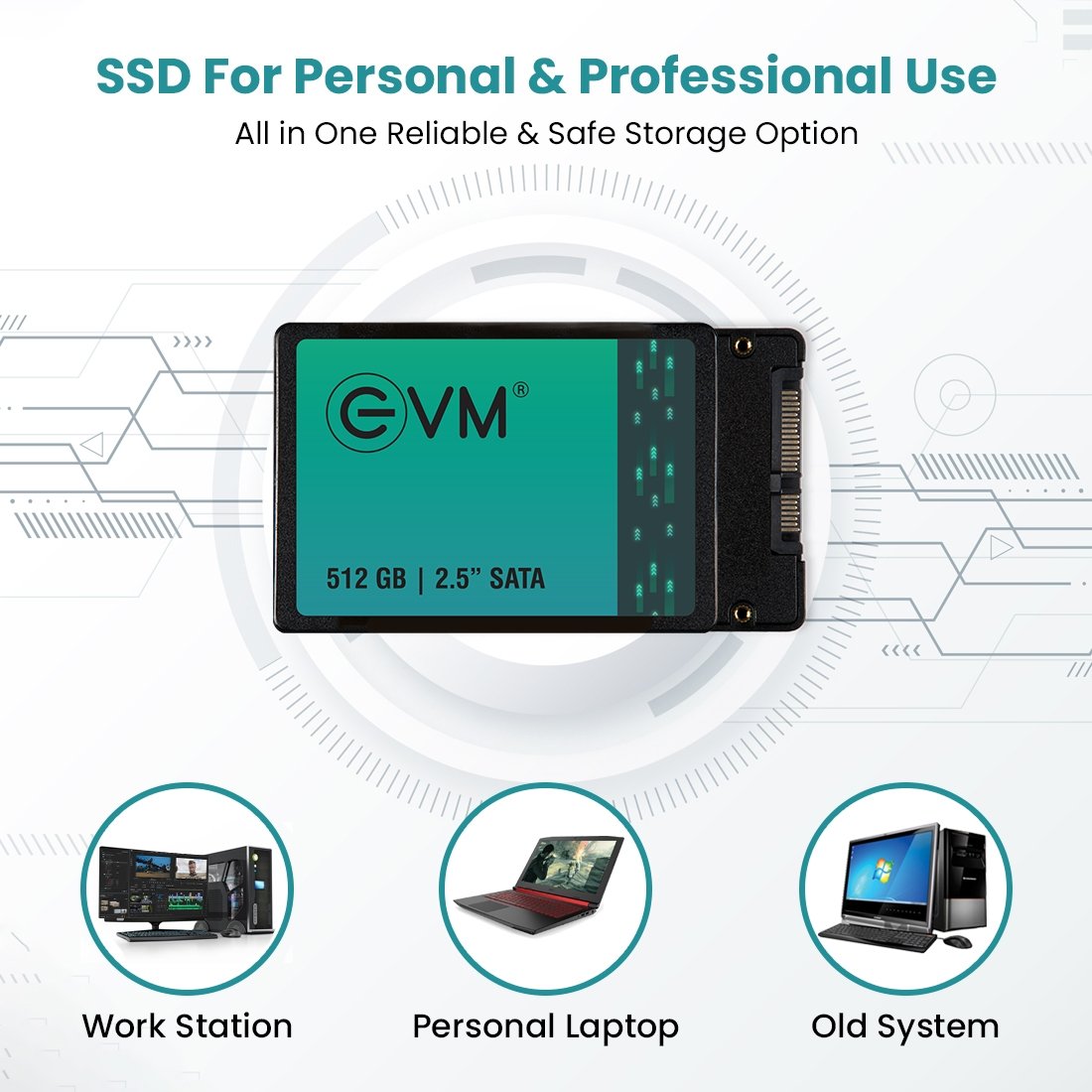 Harddisk EVM EVM25/512GB 2.5 Inch SATA 3.0 Internal SSD | Read 550MB/s & Write Speed 500MB/s