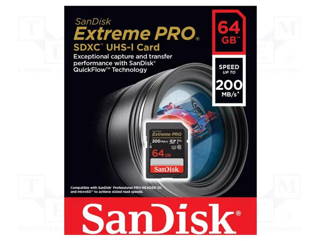 Card MicroSD SanDisk 64GB Extreme PRO SDXC UHS-I Memory Card - C10, U3, V30, 4K UHD | SDSDXXU-064G-GN4IN