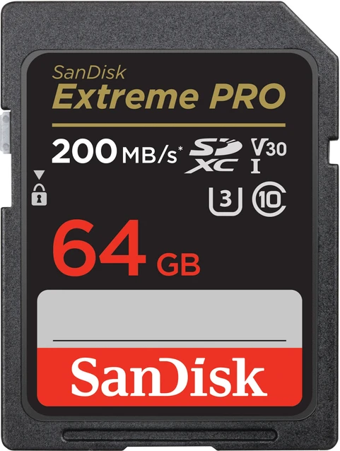 Card MicroSD SanDisk 64GB Extreme PRO SDXC UHS-I Memory Card - C10, U3, V30, 4K UHD | SDSDXXU-064G-GN4IN
