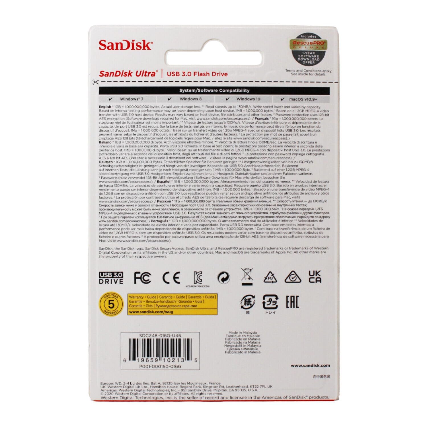 Pendrive Sandisk 16gb ULTRA SDCZ48-016G-I35 3.0