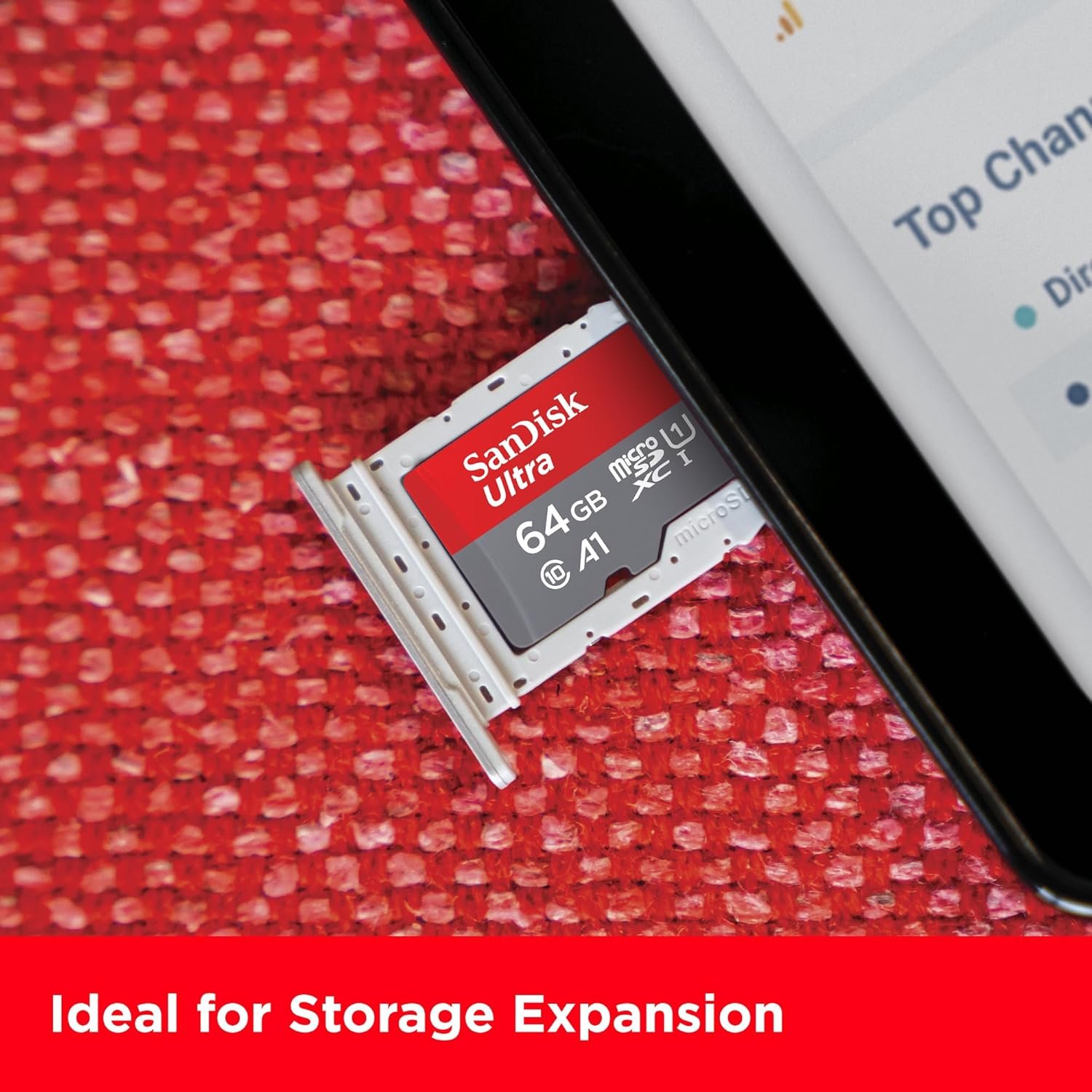 Card Micro SD SanDisk 64GB Ultra microSDXC UHS-I Memory Card - 140MB/s, C10, U1, A1, Full HD | SDSQUAB-064G-GN6MN