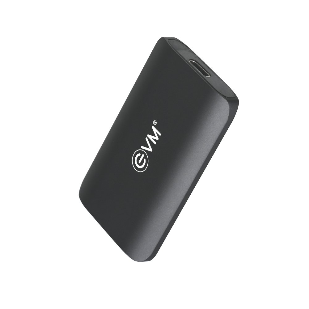 Harddisk EVM EnSave 512GB External SSD EPSSD/512G | Smallest Portable SSD With 550 Mb/s Read & 500 Mb/s Write Speed, USB 3.1 Gen 2 Type C, Compatible With All PCs & Laptops With USB Port, Black