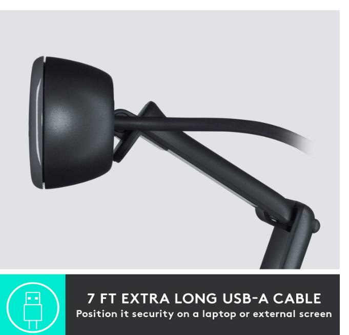 Webcamera Logitech C505 HD | 720p HD External USB Camera for Desktop or Laptop with Long-Range Microphone, Compatible with PC or Mac - Grey