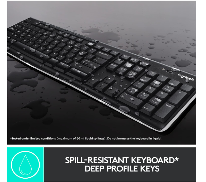 Keyboard + Mouse Combo Logitech MK220 | Compact Wireless for Windows, 2.4 GHz Wireless with Unifying USB-Receiver, 24 Month Battery, Compatible with PC | Black
