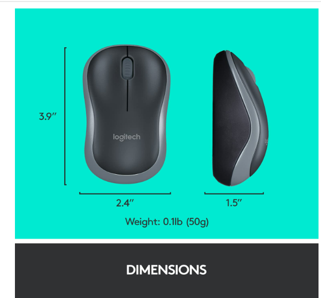 Keyboard + Mouse Combo Logitech MK220 | Compact Wireless for Windows, 2.4 GHz Wireless with Unifying USB-Receiver, 24 Month Battery, Compatible with PC | Black