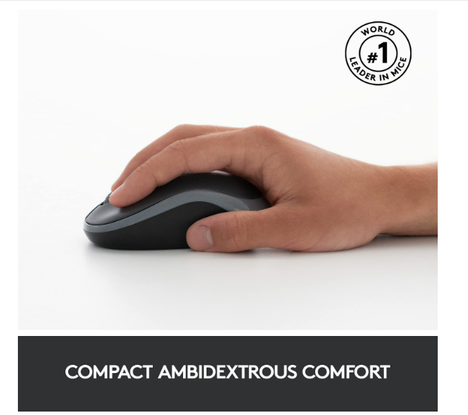 Keyboard + Mouse Combo Logitech MK220 | Compact Wireless for Windows, 2.4 GHz Wireless with Unifying USB-Receiver, 24 Month Battery, Compatible with PC | Black