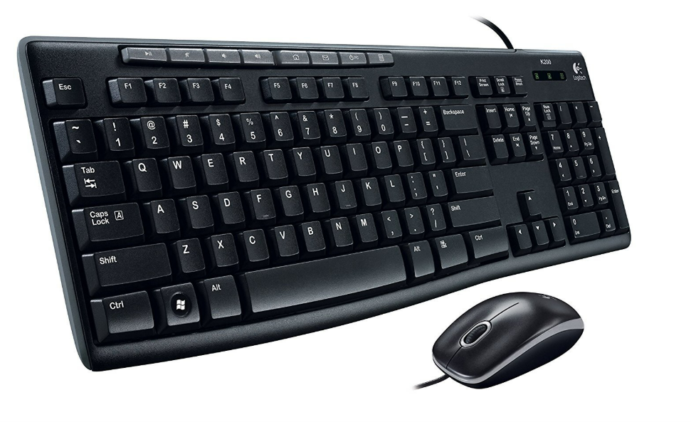 Keyboard & Mouse Combo USB Logitech Media Combo MK200 | Full-Size Keyboard & High-Definition Optical Mouse