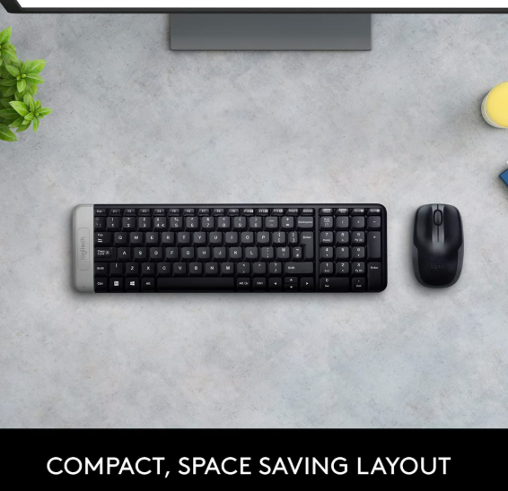 Keyboard & Mouse Combo Logitech MK120 | USB 2.0, For Windows, Optical Wired Mouse, Full-Size Keyboard, USB Plug-and-Play, Compatible with PC / Laptop, Colour:- Black