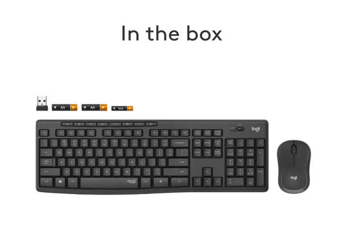Keyboard + Mouse Combo Logitech MK345 Wireless Full-Sized Keyboard with Palm Rest and Comfortable Right-Handed Mouse, 2.4 GHz Wireless USB Receiver, Compatible with PC, Laptop - Black