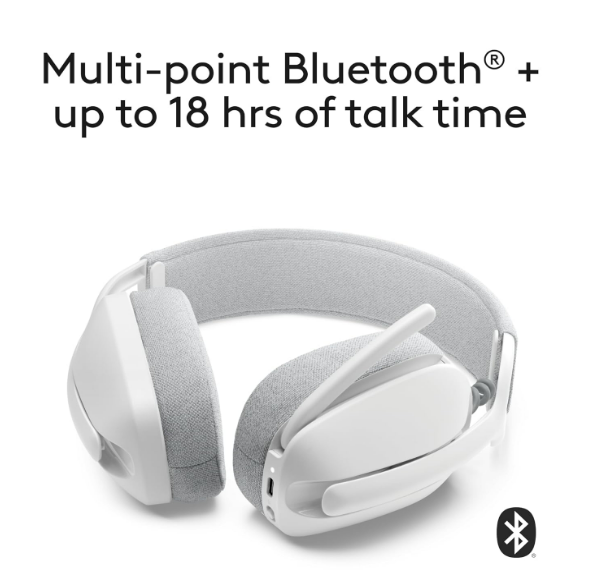 Headphone Logitech Zone Vibe 300 | Wireless Bluetooth Over Ear Headset With Noise Cancelling Microphone, Compatible with Windows, Mac, Chrome, Linux, iOS, iPados, Android, Graphite