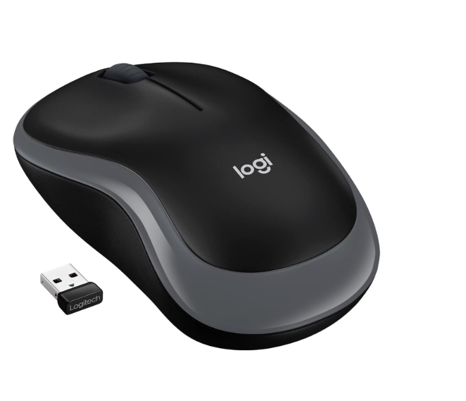 Mouse Logitech M185 Wireless Mouse USB for PC Windows, Mac and Linux, with Ambidextrous Design - Swift Grey