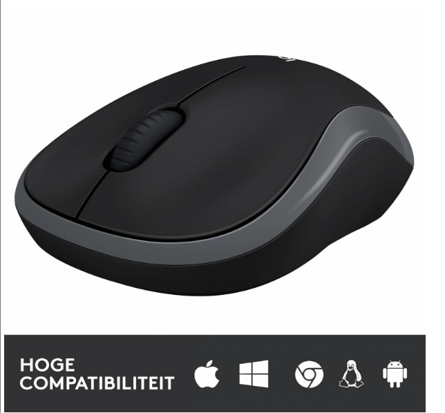 Mouse Logitech M185 Wireless Mouse USB for PC Windows, Mac and Linux, with Ambidextrous Design - Swift Grey