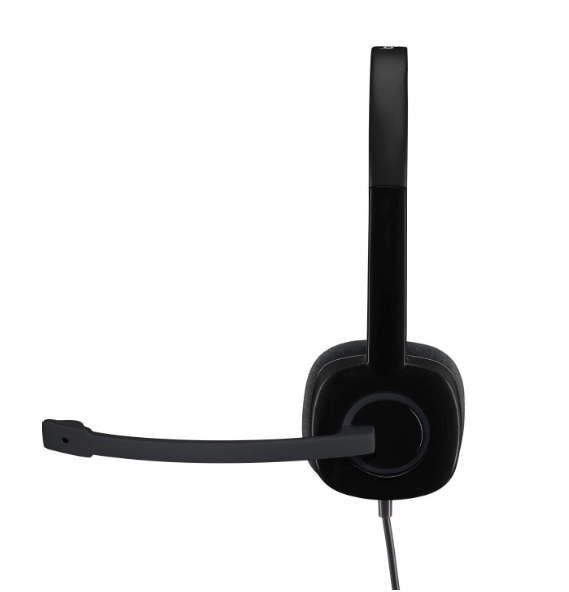 Headset Logitech H151 single pin | Noise-Cancelling mic, 3.5 mm Analog Stereo, PC / Mac / Laptop - Black