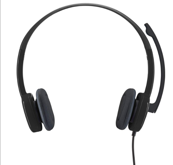 Headset Logitech H151 single pin | Noise-Cancelling mic, 3.5 mm Analog Stereo, PC / Mac / Laptop - Black
