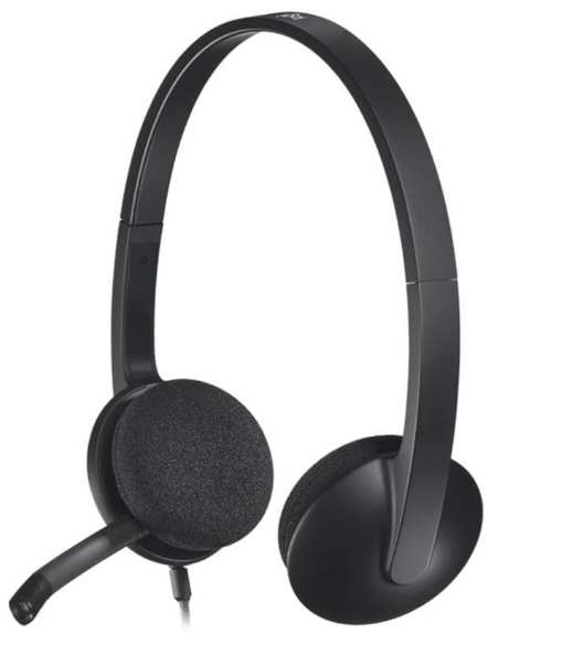 Headset Logitech H340 | Wired USB Business On-Ear Stereo with Noise-Cancelling Microphone, Digital Stereo Sound on VOIP, Skype and webinars, PC / Mac / Laptop, Black