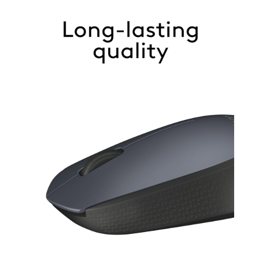 Mouse Logitech M170 Wireless, 2.4 GHz with USB Nano Receiver, Optical Tracking, 12-Months Battery Life, Ambidextrous, PC / Mac / Laptop - Black