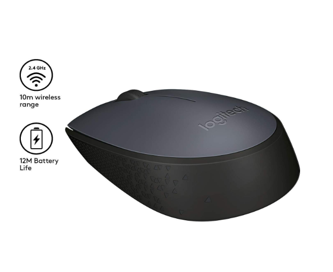 Mouse Logitech M171 Wireless | 2.4 GHz with USB Nano Receiver, Optical Tracking, Ambidextrous, PC / Mac / Laptop, Grey