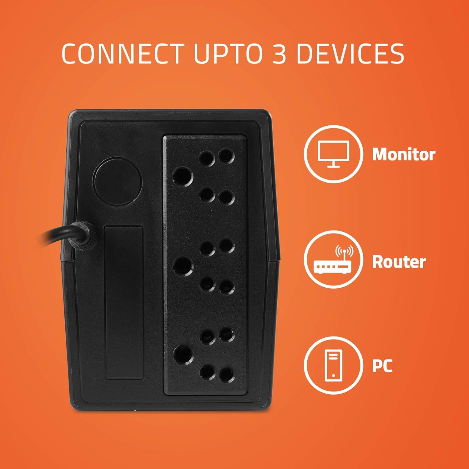 Ups Artis PS-600VA Line Interactive UPS for Personal Computers, Desktop PCs, Laptops, Routers, Networking Devices and Gaming Consoles
