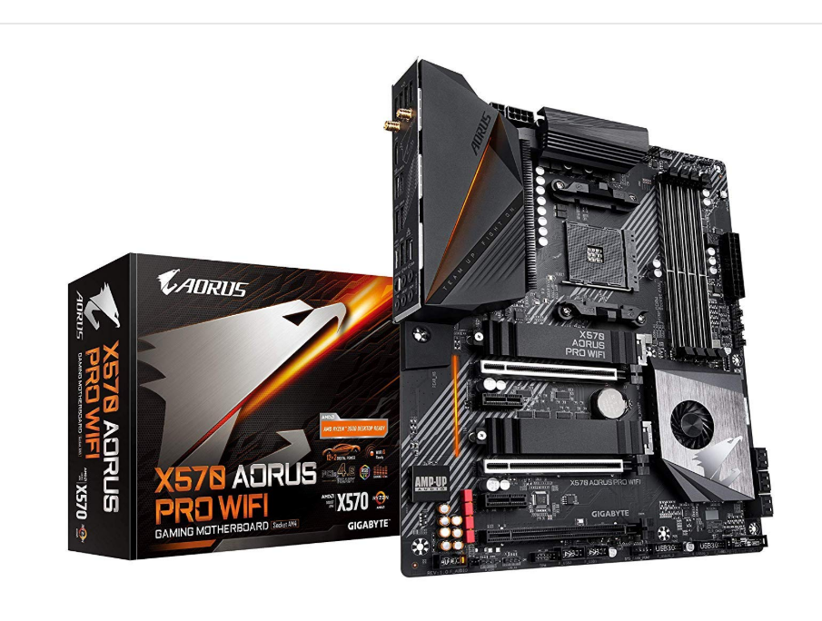 Motherboard Gigabyte X570 AORUS PRO WIFI Motherboard | AMD X570 chipset, 12+2 phase IR digital VRM, dual PCIe 4.0 M.2 with thermal guards, Intel WiFi 6, Intel GbE LAN, USB Type-C, Fins-Array heatsink, RGB Fusion 2.0