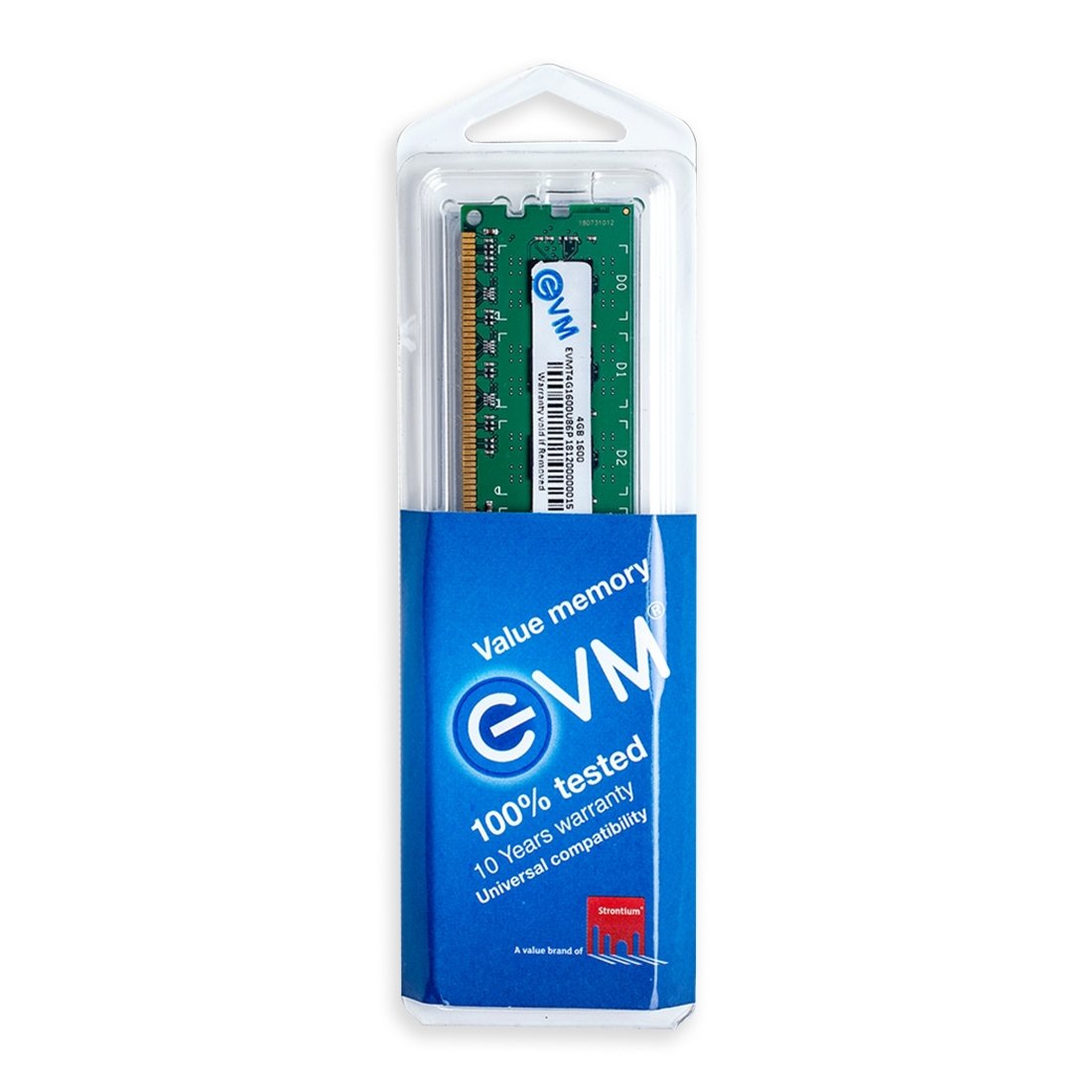 RAM EVM 4GB DDR3 1600MHz Desktop EVMT4G1600U86P | Long-DIMM Memory, High-Speed Performance, Low Voltage Requirement