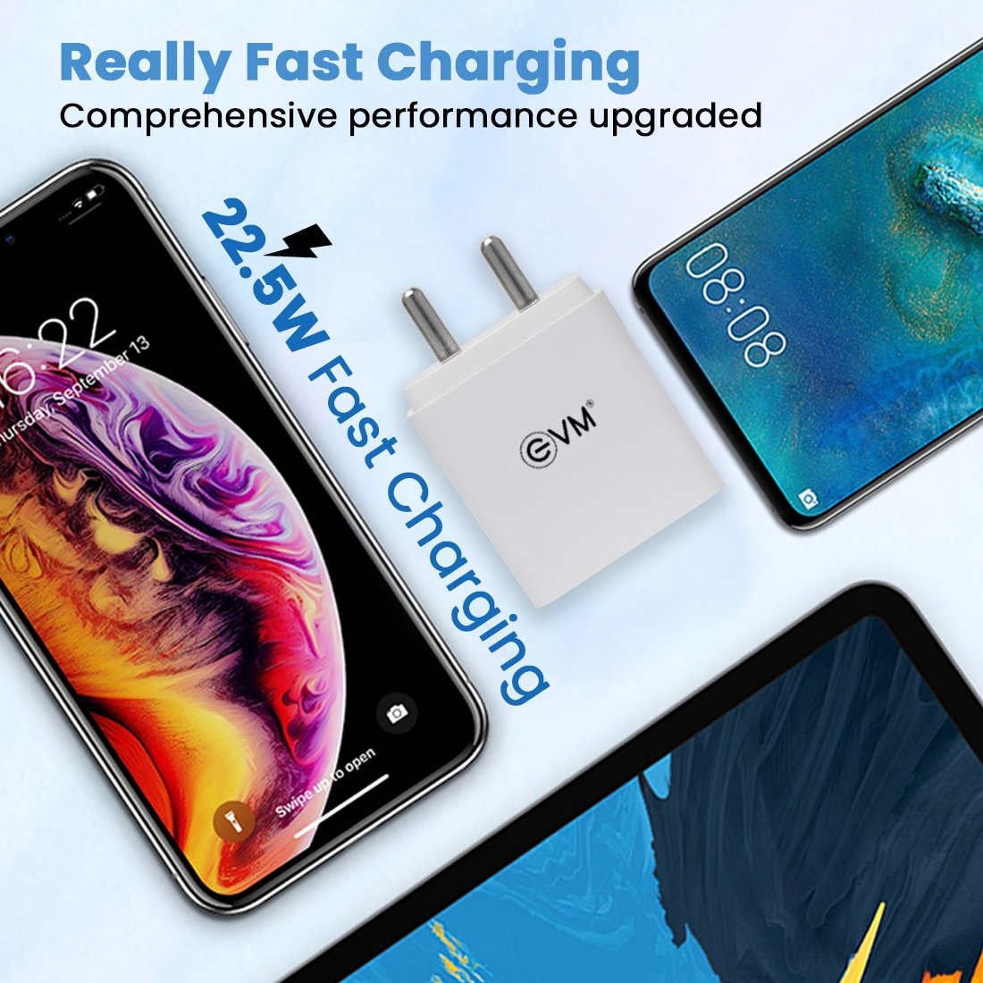 Charger EVM Enquick EVM-CH-06 | 22.5W QC 3.0 USB Charger, White