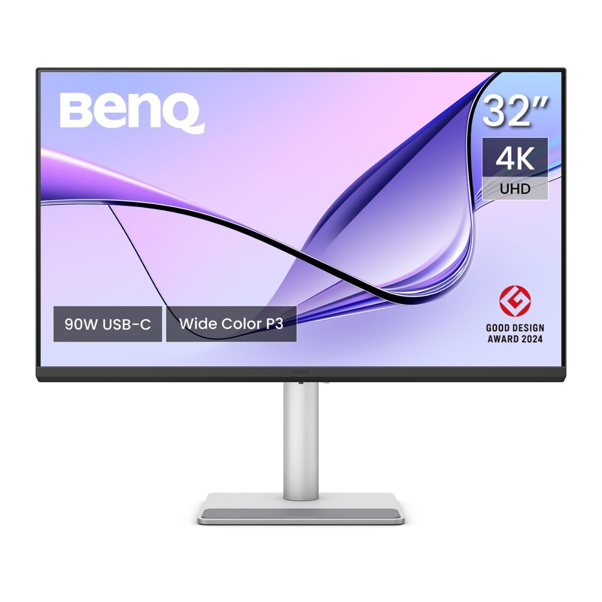 Monitor BenQ 27 Inch (68.58 cm) MA270U | 4K IPS 3840 x 2160, 60Hz, Monitor For Mac, P3 Color Gamut, Dual USB-C 90W PD, Dual HDMI, Brightness & Volume Control, HAS Stand, Display Pilot 2.0, Height Adjustment, Integrated Mac Controls, White