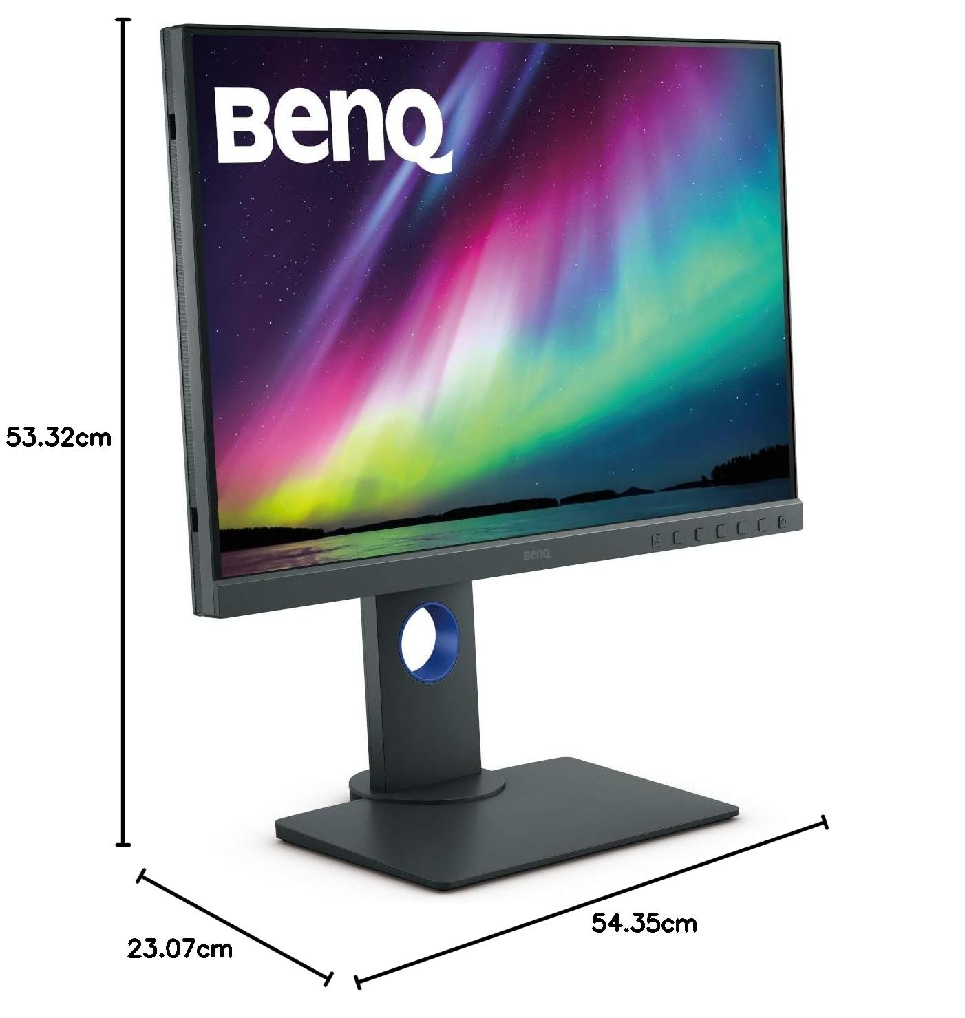Monitor BenQ 24 Inch SW240 | 1920 x 1200 IPS 16:10 WUXGA 99 Percent AdobeRGB Photographer Monitor, Hardware Calibration, 3D-LUT, HDMI, DP, USB, DVI-DL, Shading Hood, Grey