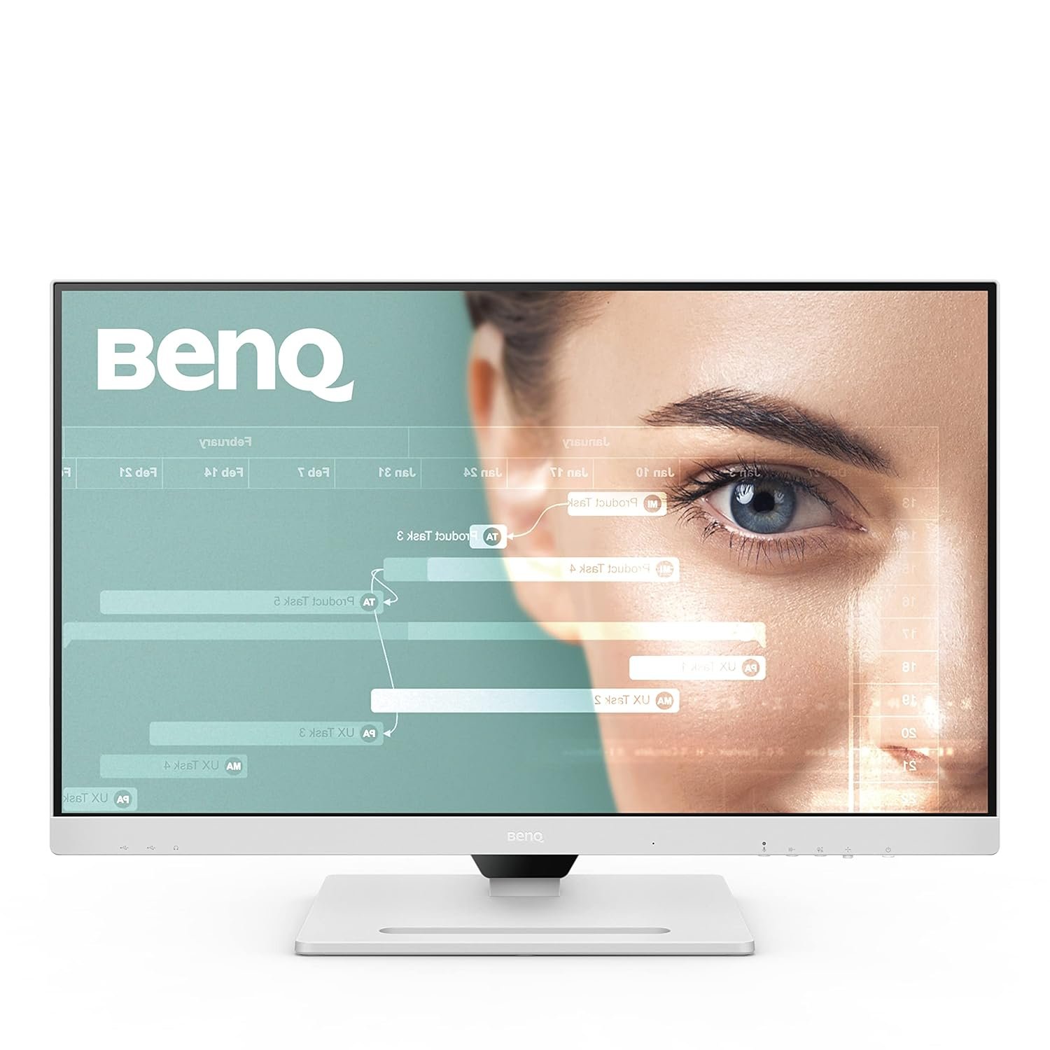 Monitor BenQ GW2790QT | 27 Inch IPS 2k QHD LED Monitor, USB-C (65W PD), Coding Mode, 99%s RGB, Daisy Chain, Height Adjust, 75Hz, Eye Safe Certified, Brightness Intelligence, Noise Filter Speakers, HDMI, DP, USB Hub, VESA Wall Mount, White