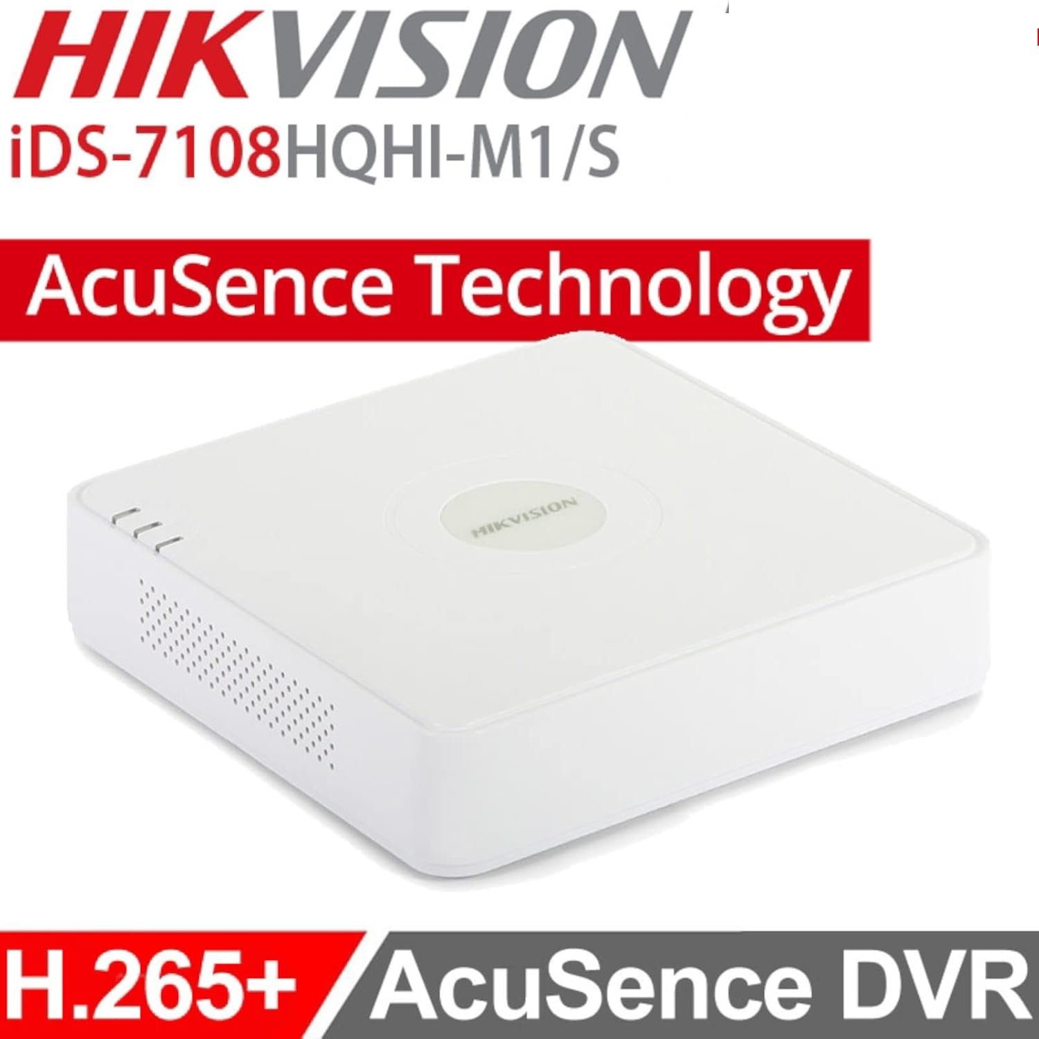 SDVR Hikvision IDS-7108HQHI-M1/T | 8 Channel 1080P Mini 1U H.265 AcuSense DVR, Motion Detection, Human / Vehicle Analysis, HDMI / VGA, 1 SATA Interface, White