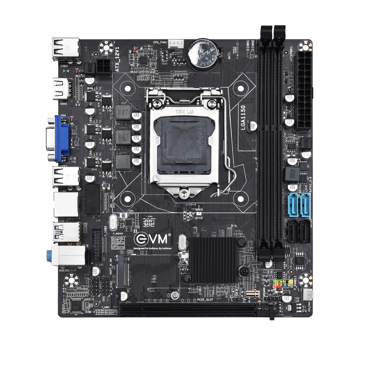 Motherboard EVM H81JEL DDR3 With NVME Slot | LGA1150 Chipset, Supports 2* DDR3 1066/1333/1600MHz Slots, Up to 16GB